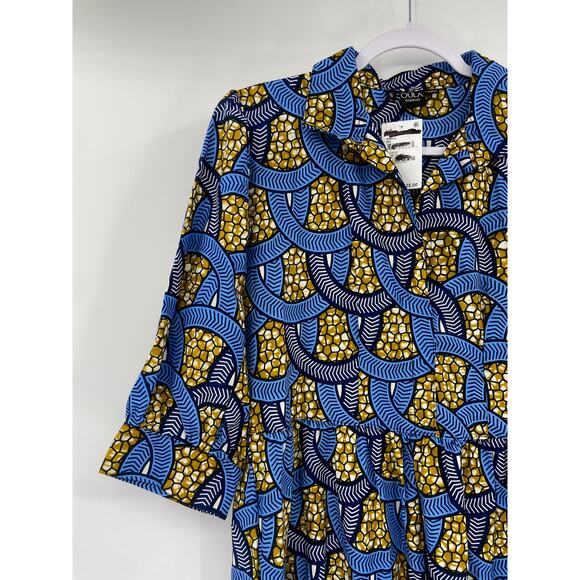 OULA Cotton A-line Midi Dress In Blue Grass Size S NWT - Picture 3 of 6